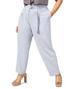 Bar III Plus Size Belted Textured Crepe Pants 9 Bar III Plus Size Belted Textured Crepe Pants -Anne Klein Sales Store 23338834 fpx