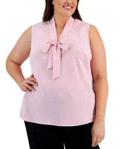 Kasper Plus Size Bow Top -Anne Klein Sales Store 23338980 fpx