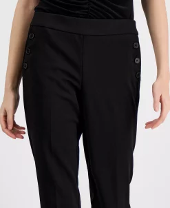 Bar III Women's Button-Detail Mid-Rise Straight-Leg Pants, Created For Macy's -Anne Klein Sales Store 23359026 fpx