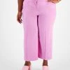 Bar III Plus Size Crepe Straight-Leg Ankle Pants, Created For Macy's