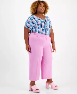 Bar III Plus Size Crepe Straight-Leg Ankle Pants, Created For Macy's -Anne Klein Sales Store 23359091 fpx
