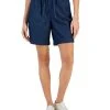 Karen Scott Women's Emilia Relaxed Pull-On Denim Shorts, Created For Macy's
