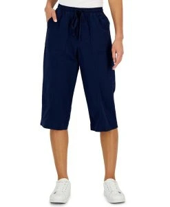 Karen Scott Women's Quinn Cotton Pull-On Capri Pants, Created For Macy's