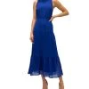 Sam Edelman Women's Mock Neck Tiered-Hem Maxi Dress
