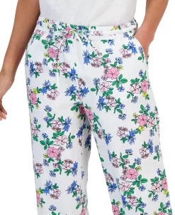 Charter Club Women's Linen Floral Cropped Pants, Created For Macy's -Anne Klein Sales Store 23379554 fpx