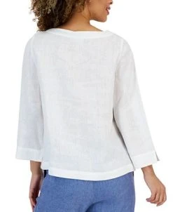 Charter Club Women's Linen Embroidered Top, Created For Macy's 6 Charter Club Women's Linen Embroidered Top, Created For Macy's -Anne Klein Sales Store 23379615 fpx