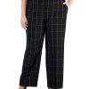 Kasper Plus Size Mid-Rise Pull-On Plaid Pants