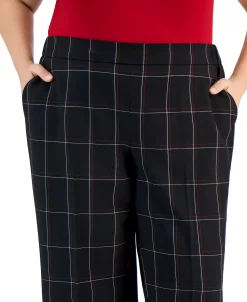 Kasper Plus Size Mid-Rise Pull-On Plaid Pants -Anne Klein Sales Store 23387370 fpx