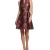 Vince Camuto Women's Jacquard Ruffled-Neck Fit & Flare Dress