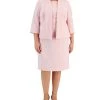 Kasper Plus Size Stretch Crepe Open-Front Jacket & Cap Sleeve Princess Seam Dress