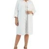 Kasper Plus Size Scallop Trimmed Topper Jacket & Jacquard Empire Seam Dress