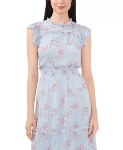 CeCe Women's Daisy Print Smocked-Waist Midi Dress 6 CeCe Women's Daisy Print Smocked-Waist Midi Dress -Anne Klein Sales Store 23399715 fpx