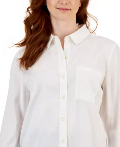 Style & Co Women's Button-Up Perfect Long-Sleeve Shirt, Created For Macy's -Anne Klein Sales Store 23411701 fpx