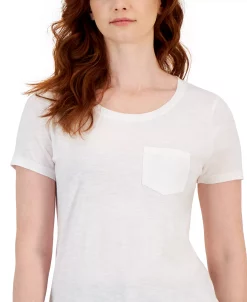 Style & Co Women's Scoop-Neck Short-Sleeve Pocket T-Shirt, Created For Macy's -Anne Klein Sales Store 23412180 fpx