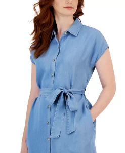 Style & Co Women's Tie-Waist Short-Sleeve Denim Shirtdress, Created For Macy's 8 Style & Co Women's Tie-Waist Short-Sleeve Denim Shirtdress, Created For Macy's -Anne Klein Sales Store 23412343 fpx