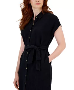Style & Co Women's Cotton Crinkle Gauze Shirtdress, Created For Macy's -Anne Klein Sales Store 23412353 fpx