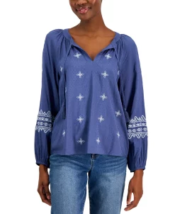 Style & Co Women's Drapey Embroidered Long-Sleeve Top, Created For Macy's 14 Style & Co Women's Drapey Embroidered Long-Sleeve Top, Created For Macy's -Anne Klein Sales Store 23412369 fpx
