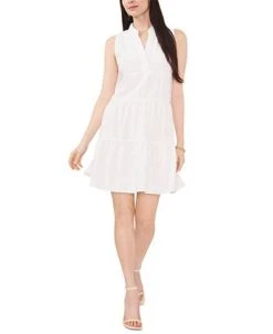 Vince Camuto Women's Tiered Sleeveless Split-Neck Dress 7 Vince Camuto Women's Tiered Sleeveless Split-Neck Dress -Anne Klein Sales Store 23441021 fpx