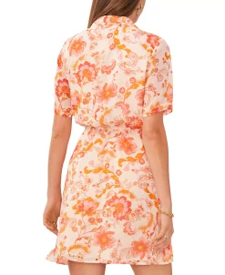 Vince Camuto Women's Printed Spread-Collar Wrap Dress -Anne Klein Sales Store 23441146 fpx