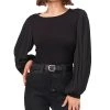 Vince Camuto Women's Crewneck Pleated Chiffon-Sleeve Top
