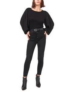 Vince Camuto Women's Crewneck Pleated Chiffon-Sleeve Top -Anne Klein Sales Store 23441166 fpx