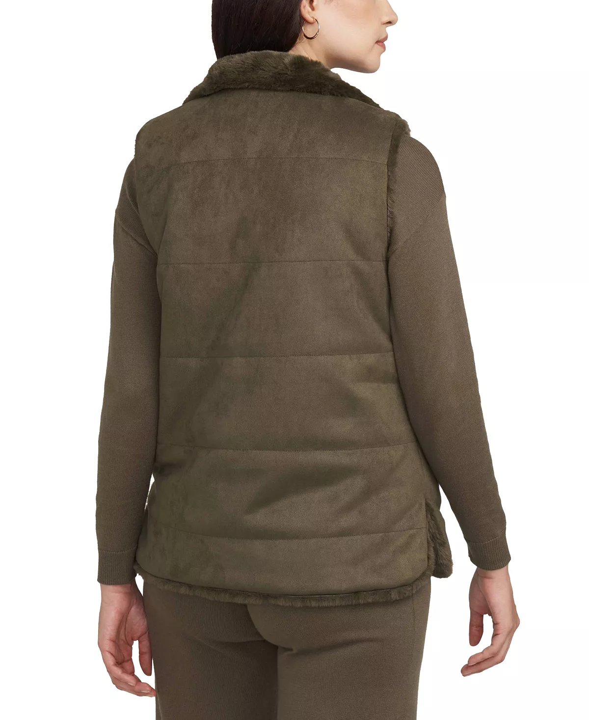 Anne Klein Women's Faux-Fur-Lined Sleeveless Vest 2 Anne Klein Women's Faux-Fur-Lined Sleeveless Vest - Image 2