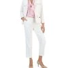 Kasper Women's Stretch Crepe Contrast Cardigan, Long-Sleeve Bow Blouse, & Stretch-Crepe Pants