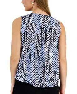 Kasper Women's Printed Sleeveless V-Neck Shell Top -Anne Klein Sales Store 23443225 fpx