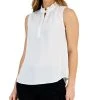 Kasper Women's Ruffle-Neck Button-Front Sleeveless Top