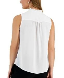 Kasper Women's Ruffle-Neck Button-Front Sleeveless Top -Anne Klein Sales Store 23443272 fpx