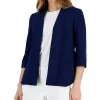 Kasper Women's Shawl-Collar Open-Front Cuffed-Sleeve Blazer