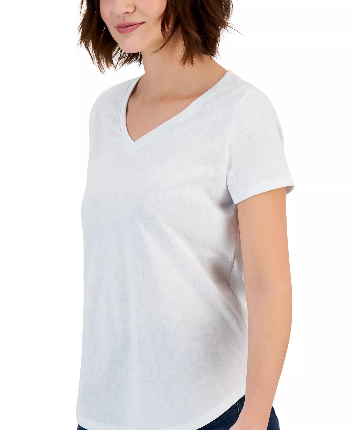 Style & Co Women's Floral Print Short-Sleeve V-Neck Top, Created For Macy's 3 Style & Co Women's Floral Print Short-Sleeve V-Neck Top, Created For Macy's - Image 3