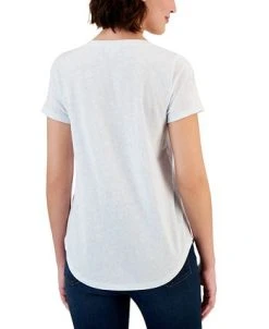 Style & Co Women's Floral Print Short-Sleeve V-Neck Top, Created For Macy's 5 Style & Co Women's Floral Print Short-Sleeve V-Neck Top, Created For Macy's -Anne Klein Sales Store 23444998 fpx