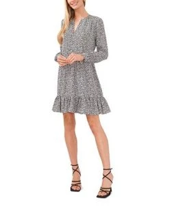 Vince Camuto Women's Split Neck Long Sleeve Dress -Anne Klein Sales Store 23446188 fpx