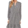 Vince Camuto Women's Split Neck Long Sleeve Dress