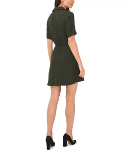 Vince Camuto Women's Collared V-neck Short Sleeve Wrap Dress -Anne Klein Sales Store 23446201 fpx