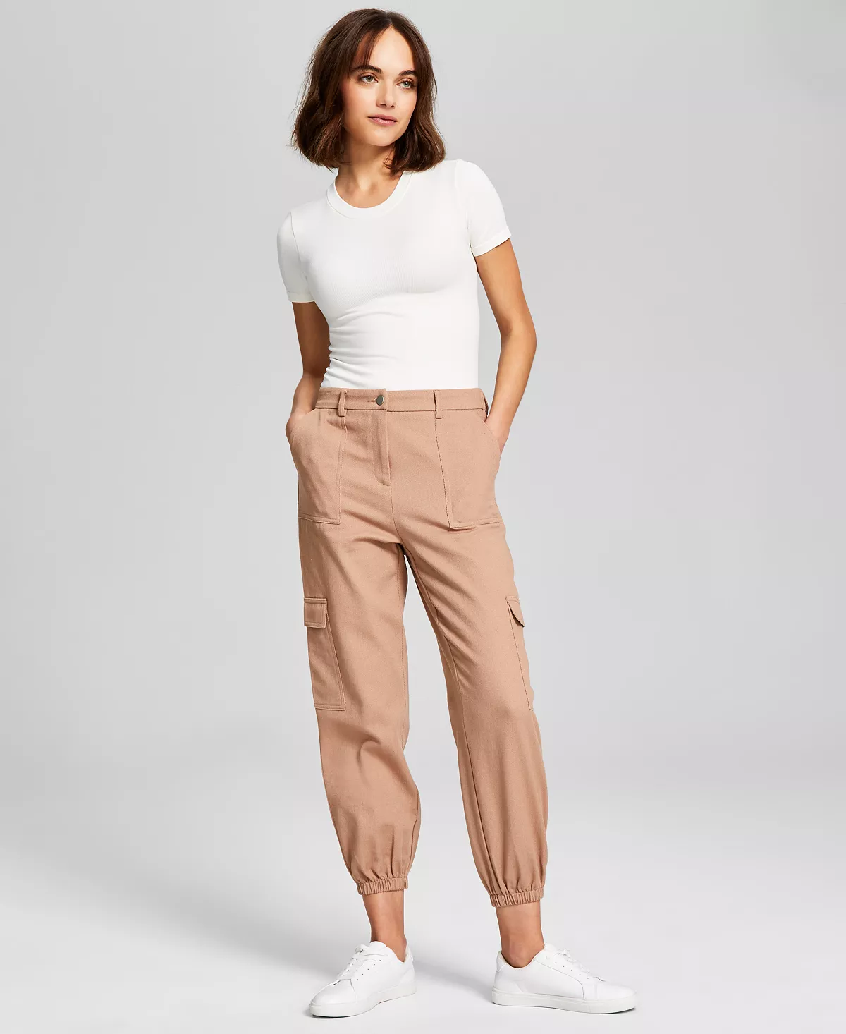 And Now This Women's Mid-Rise Cargo Jogger Pants 1 And Now This Women's Mid-Rise Cargo Jogger Pants