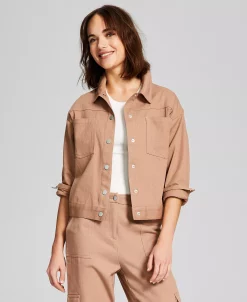 And Now This Women's Drop Shoulder Cargo Jacket 9 And Now This Women's Drop Shoulder Cargo Jacket -Anne Klein Sales Store 23454747 fpx