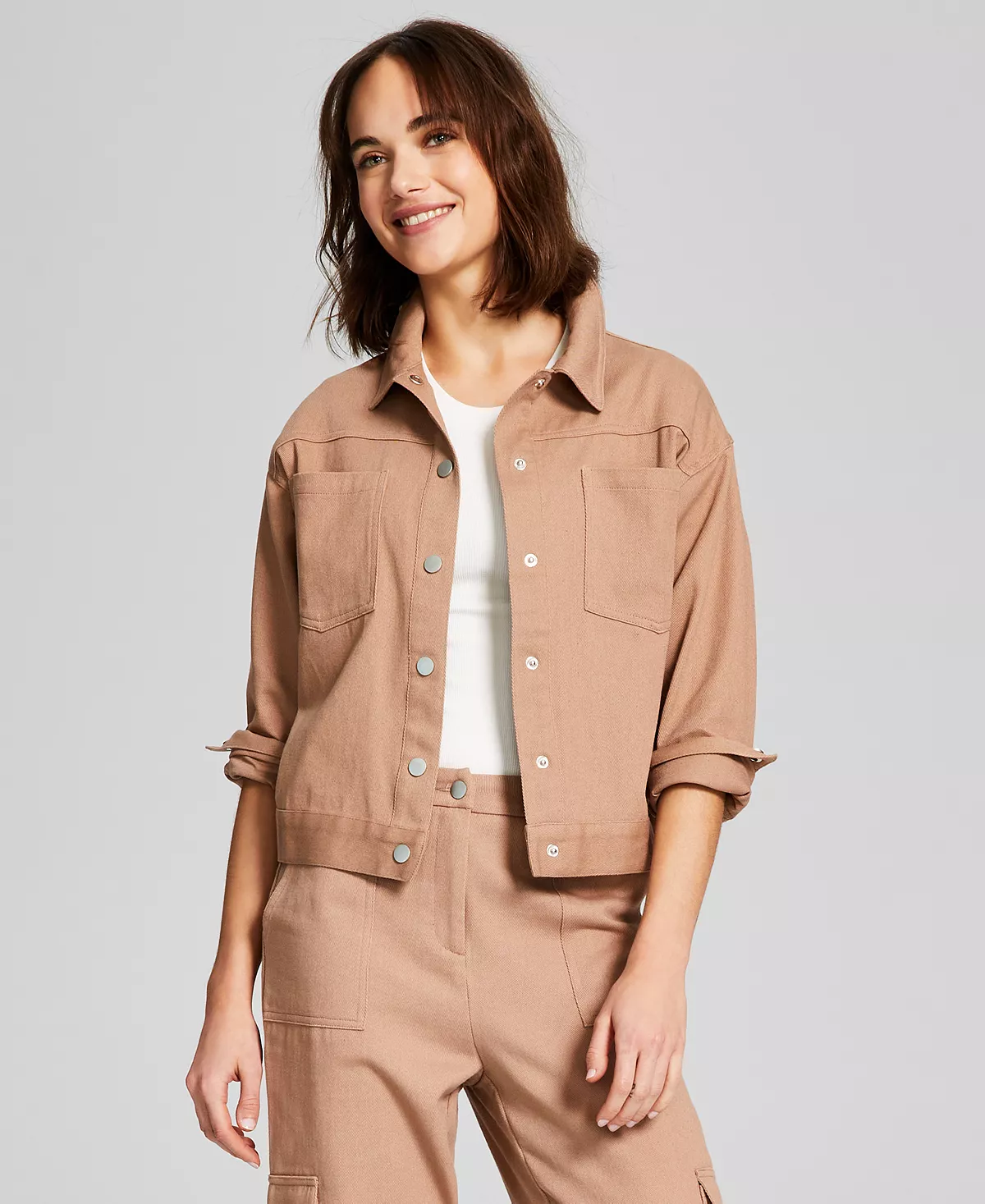 And Now This Women's Drop Shoulder Cargo Jacket 5 And Now This Women's Drop Shoulder Cargo Jacket - Image 5