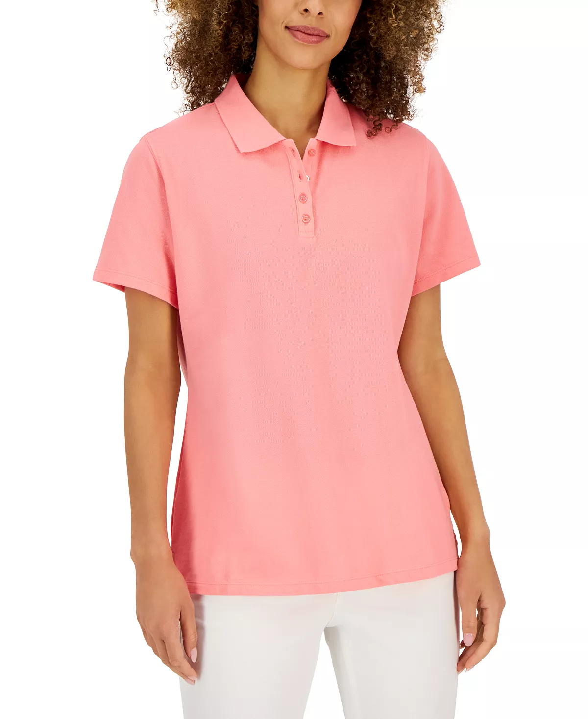 Karen Scott Cotton Short Sleeve Polo Shirt, Created For Macy's 16 Karen Scott Cotton Short Sleeve Polo Shirt, Created For Macy's - Image 16