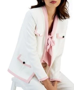 Kasper Women's Stretch Crepe Framed Open-Front Jacket -Anne Klein Sales Store 23481413 fpx