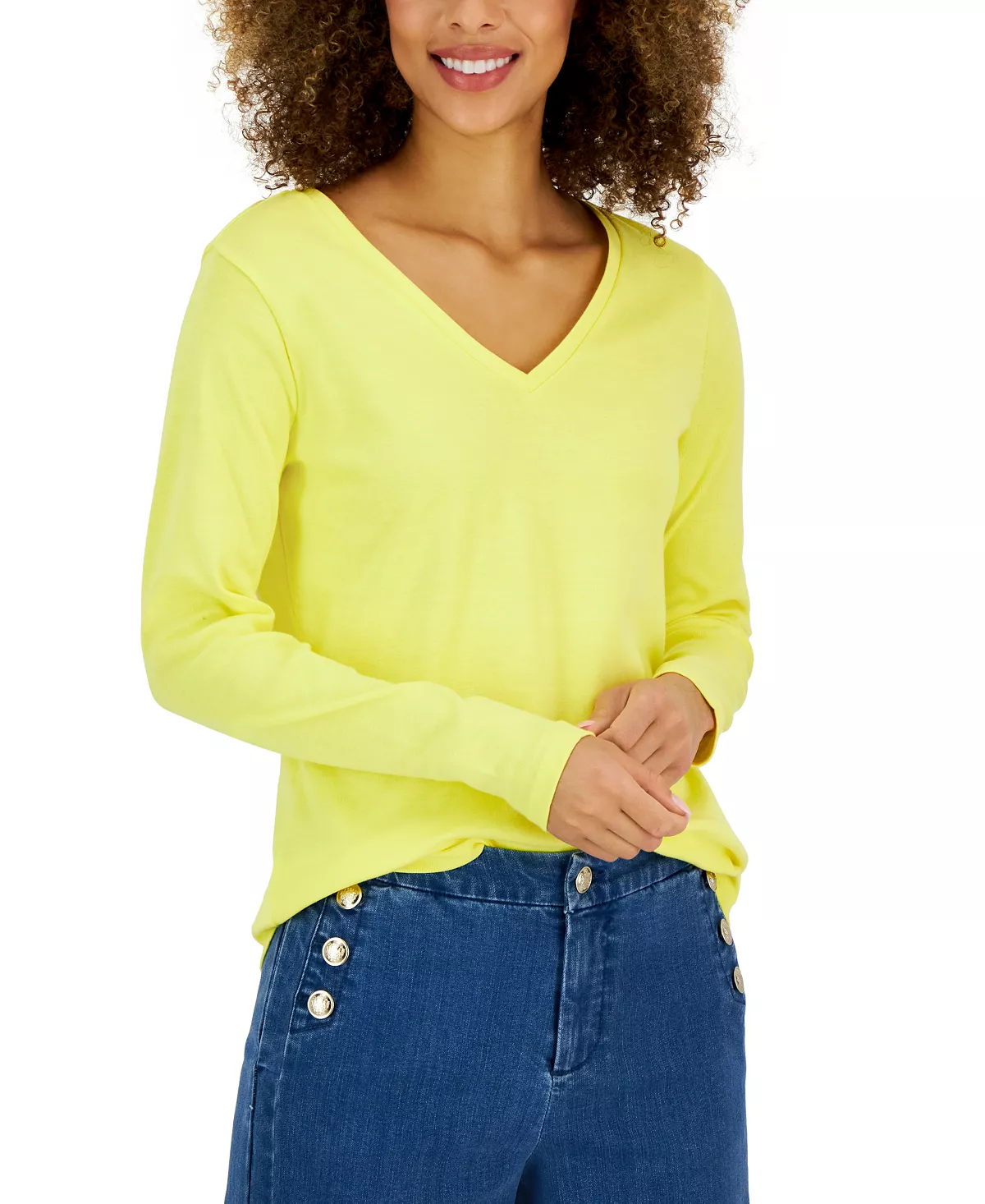 Charter Club Women's Cotton Long-Sleeve V-Neck T-Shirt, Created For Macy's 12 Charter Club Women's Cotton Long-Sleeve V-Neck T-Shirt, Created For Macy's - Image 12