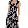 Kasper Women's Floral-Print Square-Neck Top & Floral-Print Midi Skirt