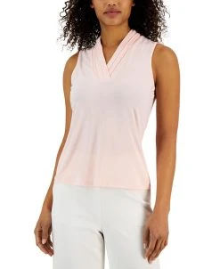 Anne Klein Women's Triple-Pleat Sleeveless Shell Top
