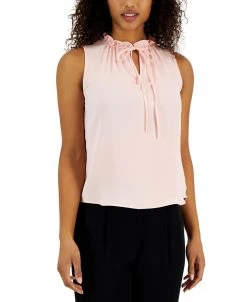 Anne Klein Women's Sleeveless Ruffle-Neck Tulia Blouse