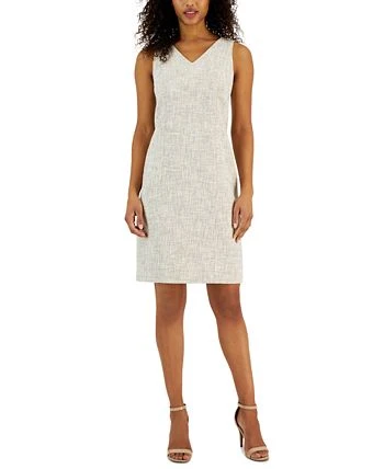 Anne Klein Women's V-Neck Tweed Sheath Dress 2 Anne Klein Women's V-Neck Tweed Sheath Dress - Image 2
