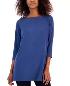 Alfani Women's Boat-Neck 3/4-Sleeve Tunic, Created For Macy's