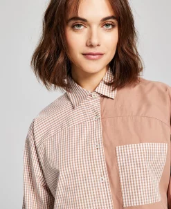 And Now This Women's Cotton Poplin Button-Up Shirt 7 And Now This Women's Cotton Poplin Button-Up Shirt -Anne Klein Sales Store 23514979 fpx