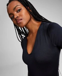 And Now This Women's Short-Sleeve V-Neck Bodysuit -Anne Klein Sales Store 23519447 fpx