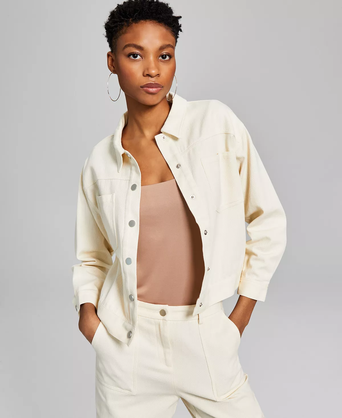 And Now This Women's Drop Shoulder Cargo Jacket 3 And Now This Women's Drop Shoulder Cargo Jacket - Image 3